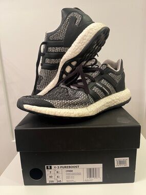 Y-3 Black & White Knit Runner Sneakers